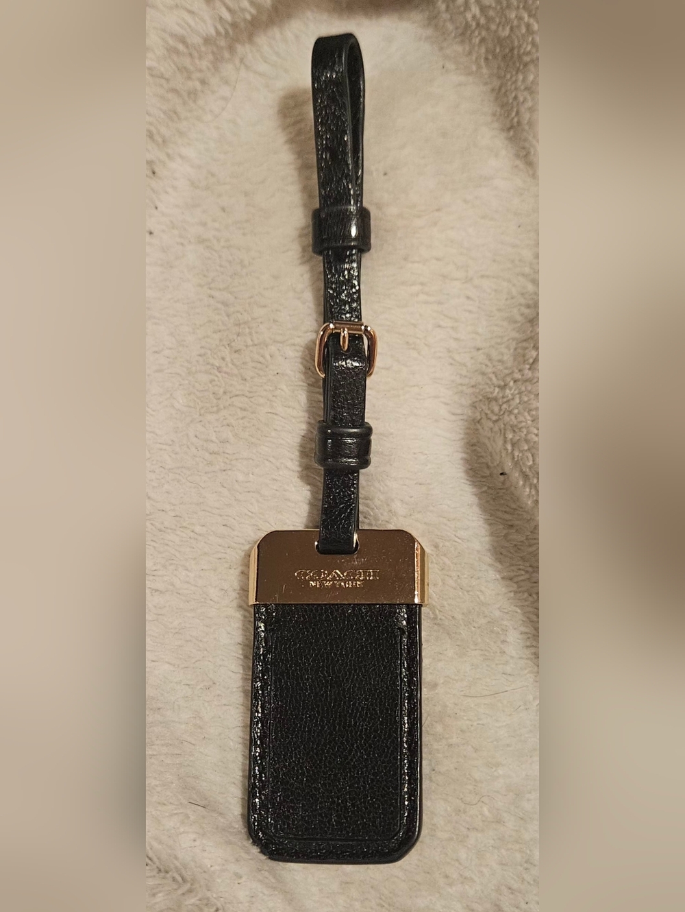 Coach Black Leather Luggage Hang Tag